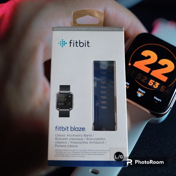 "NEW" Fitbit Blaze Navy Blue Band Size L - Picture 1 of 1